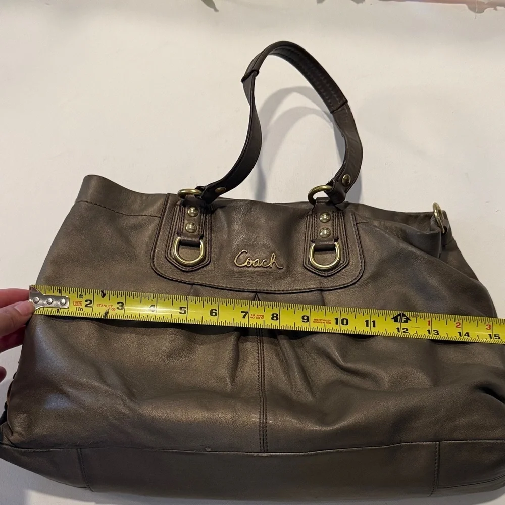 Coach Metallic Brown Leather Tote